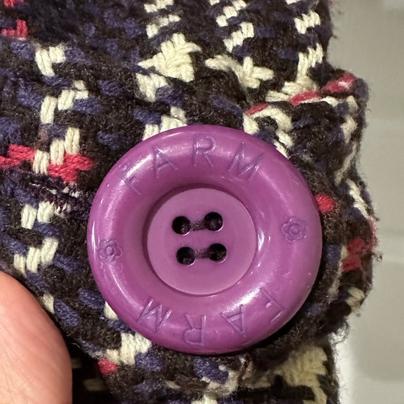 Farm Rio Purple Plaid Button Down Jacket Coat - Picture 6 of 9